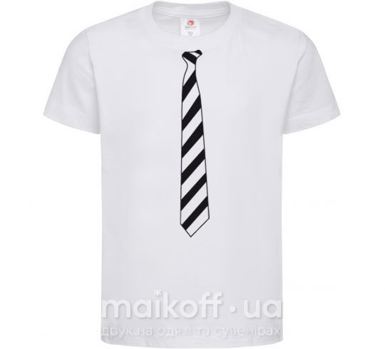 Детская футболка Галстук в полоску Белый фото