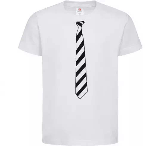 Детская футболка Краватка в полоску Белый фото