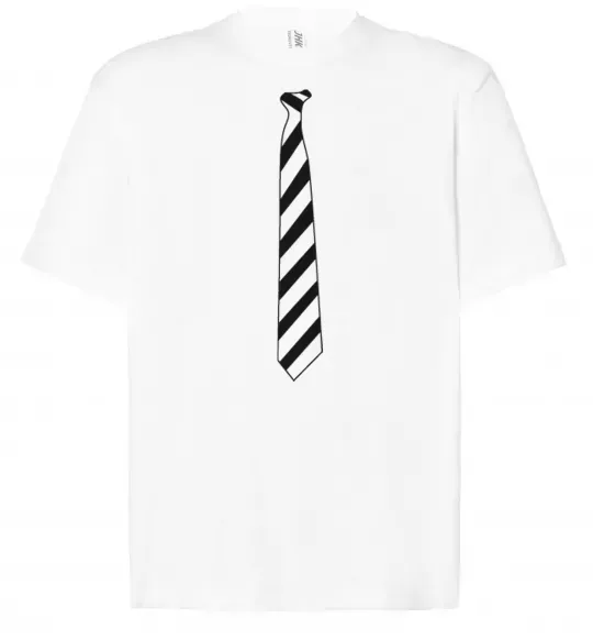 Футболка Оверсайз Краватка в полоску Белый фото
