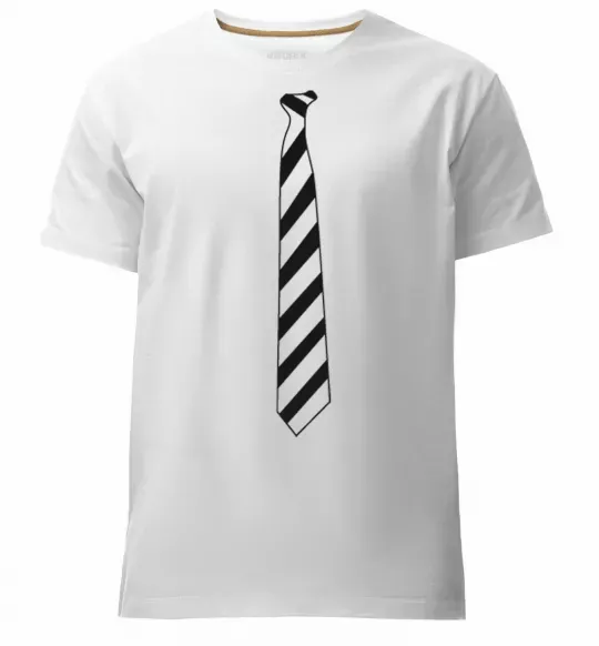 Мужская премиум футболка Краватка в полоску Белый фото