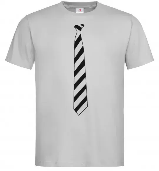 Чоловіча футболка Краватка в полоску Сірий фото