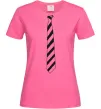 Жіноча футболка Краватка в полоску Яскраво-рожевий Жіноча футболка Краватка в полоску Яскраво-рожевий фото