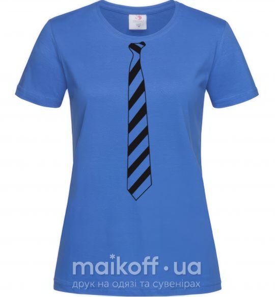 Женская футболка Галстук в полоску Ярко-синий фото