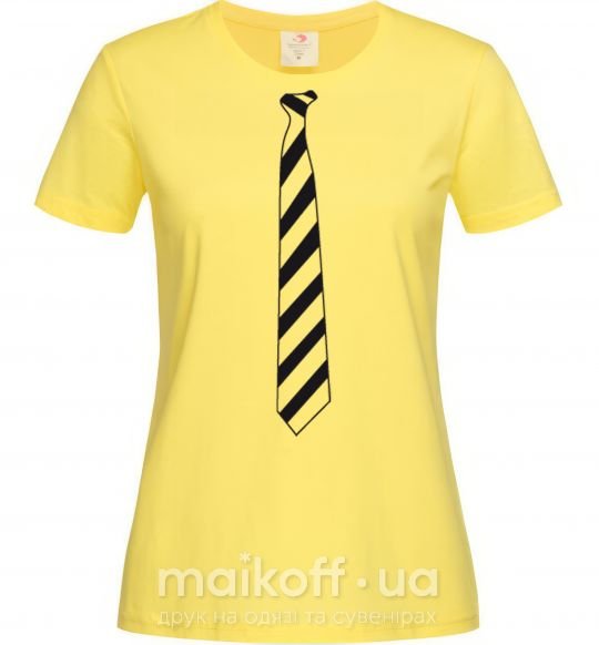 Жіноча футболка Галстук в полоску Лимонний фото