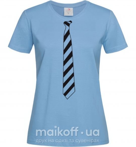 Жіноча футболка Галстук в полоску Блакитний фото