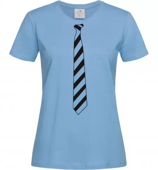 Жіноча футболка Краватка в полоску Блакитний фото