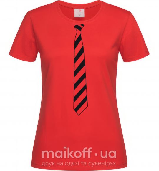 Жіноча футболка Галстук в полоску Червоний фото