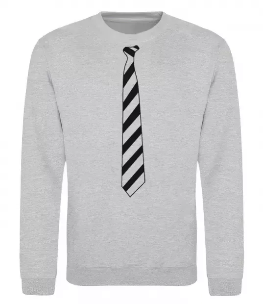 Світшот Краватка в полоску Сірий меланж фото