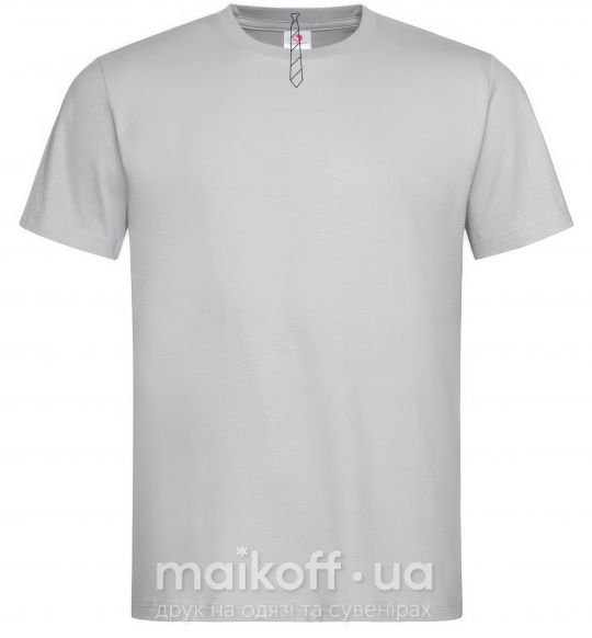 Мужская футболка Галстук в полоску light Серый фото