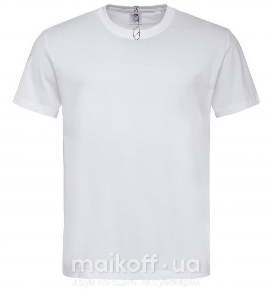 Мужская футболка Галстук в полоску light Белый фото