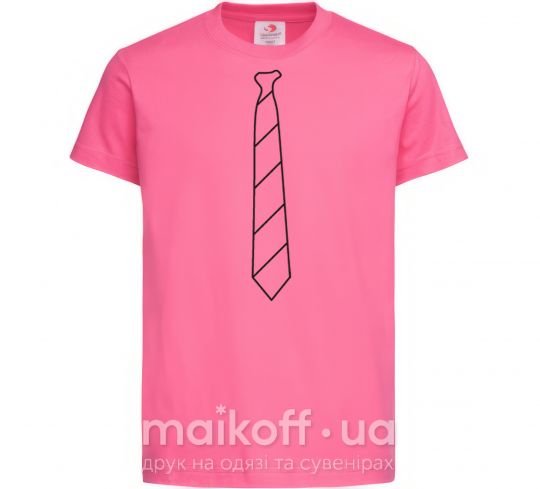 Дитяча футболка Галстук в полоску light Яскраво-рожевий фото