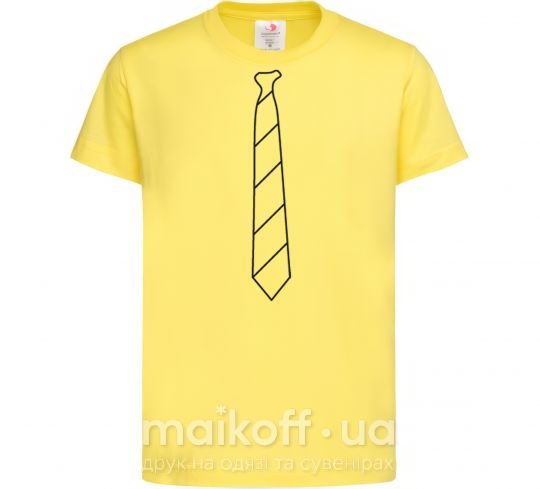 Детская футболка Галстук в полоску light Лимонный фото
