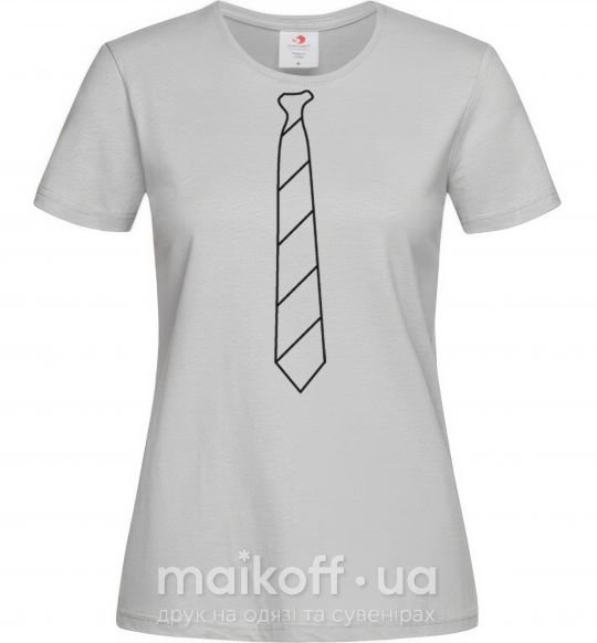 Жіноча футболка Галстук в полоску light Сірий фото