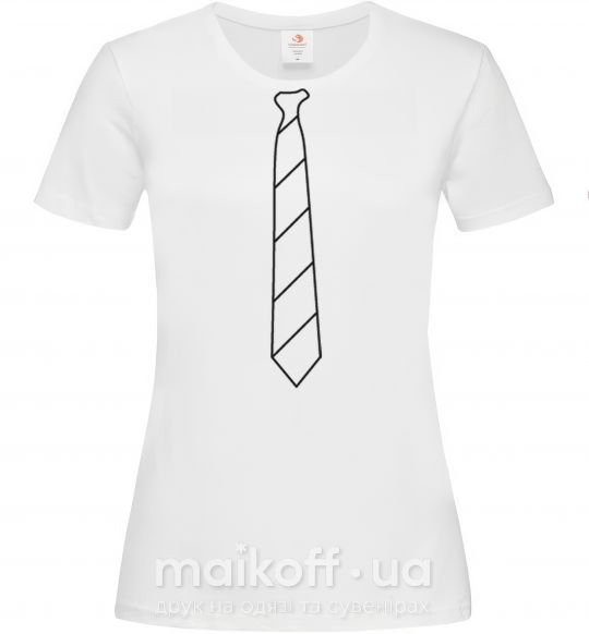 Жіноча футболка Галстук в полоску light Білий фото