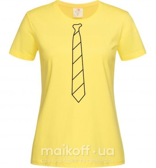 Жіноча футболка Галстук в полоску light Лимонний фото