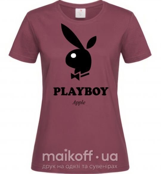 Женская футболка PLAYBOY APPLE Бордовый фото