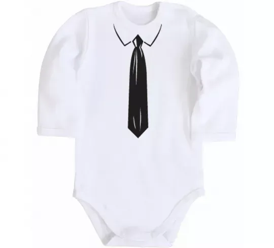 Детский боди Краватка black Белый фото