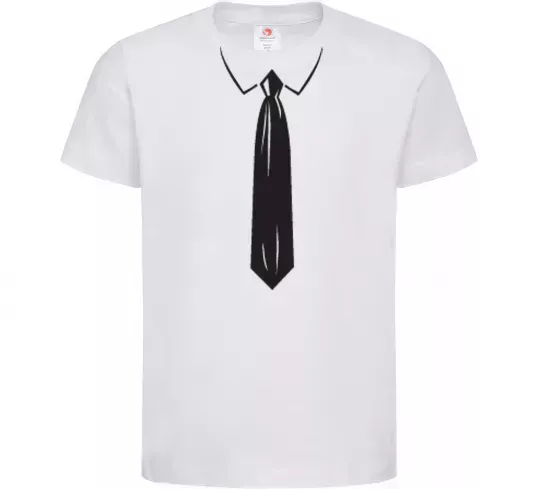 Дитяча футболка Краватка black Білий фото