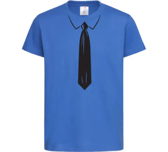 Дитяча футболка Краватка black Яскраво-синій фото