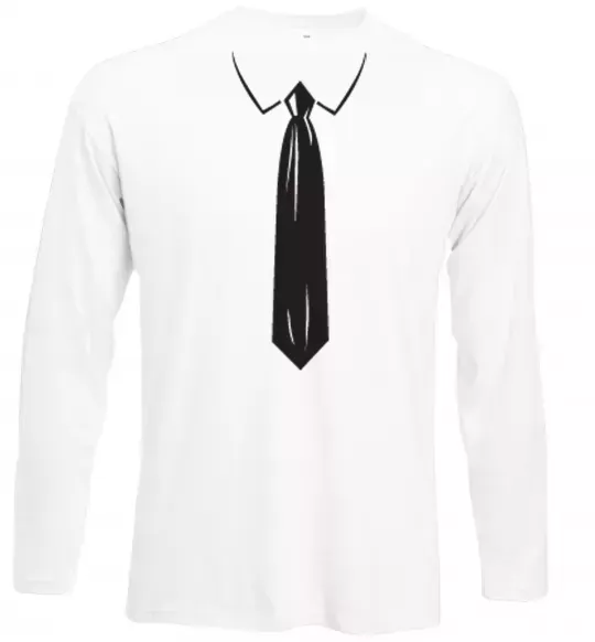 Лонгслів Краватка black Білий фото