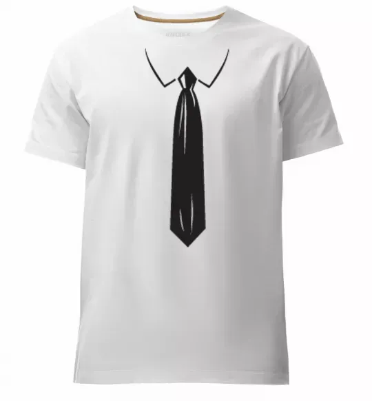Чоловіча преміум футболка Краватка black Білий фото