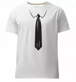 Мужская премиум футболка Комірець з краваткою Черный фото