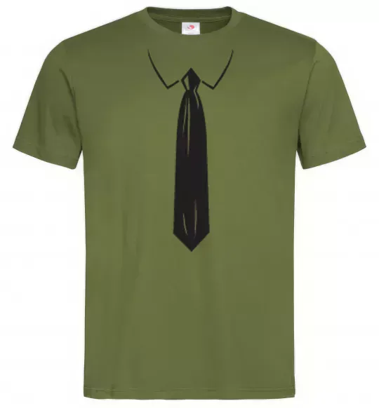 Мужская футболка Краватка black Оливковый фото