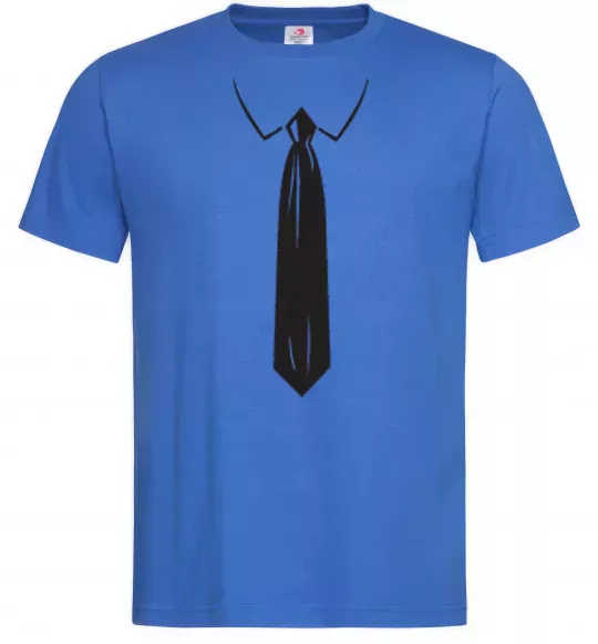 Мужская футболка Краватка black Ярко-синий фото
