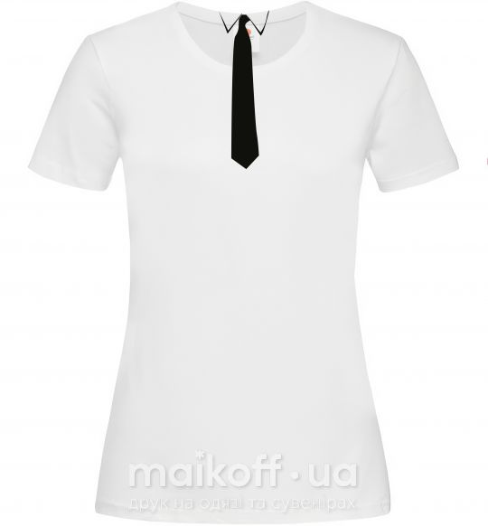 Жіноча футболка ГАЛСТУК КЛАССИКА Білий фото