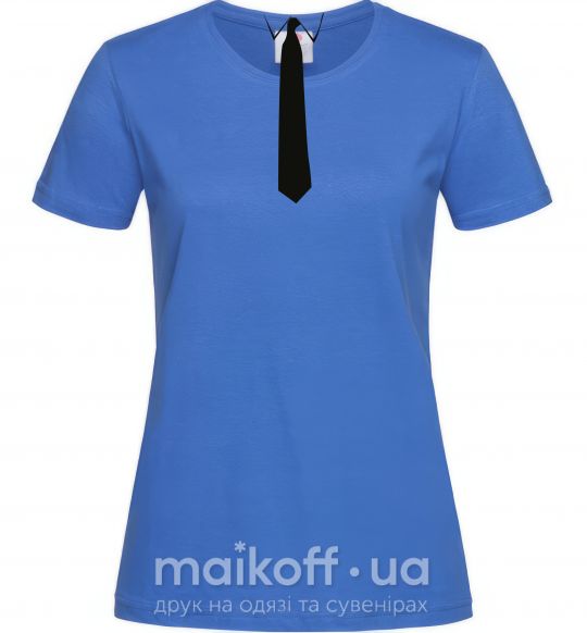 Жіноча футболка ГАЛСТУК КЛАССИКА Яскраво-синій фото