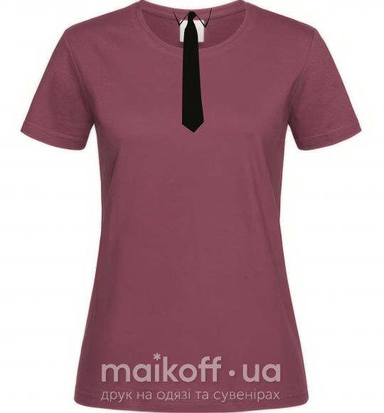 Женская футболка ГАЛСТУК КЛАССИКА Бордовый фото