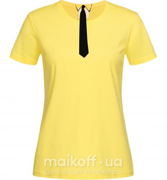 Жіноча футболка ГАЛСТУК КЛАССИКА Лимонний фото