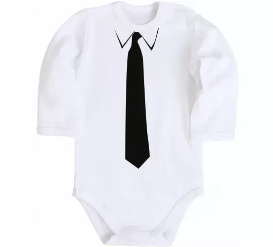 Дитячий бодік Краватка класика Білий фото