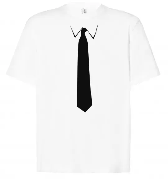 Футболка Оверсайз Краватка класика Білий фото