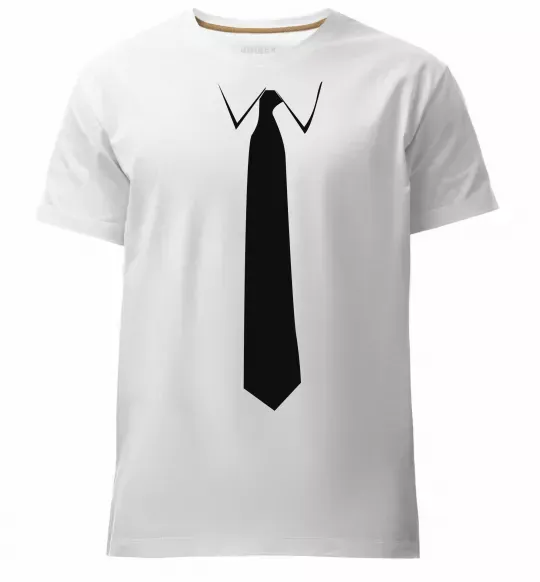 Мужская премиум футболка Краватка класика Белый фото