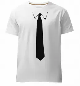 Мужская премиум футболка Комірець з краваткою Черный фото