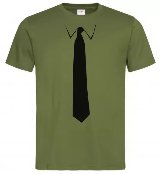 Чоловіча футболка Краватка класика Оливковий фото