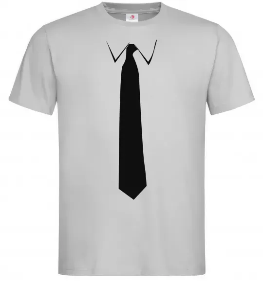 Чоловіча футболка Краватка класика Сірий фото