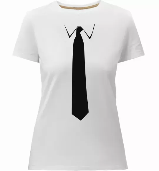 Жіноча преміум футболка Краватка класика Білий фото