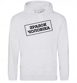 Чоловіча толстовка (худі) Зразок чоловіка Сірий меланж фото