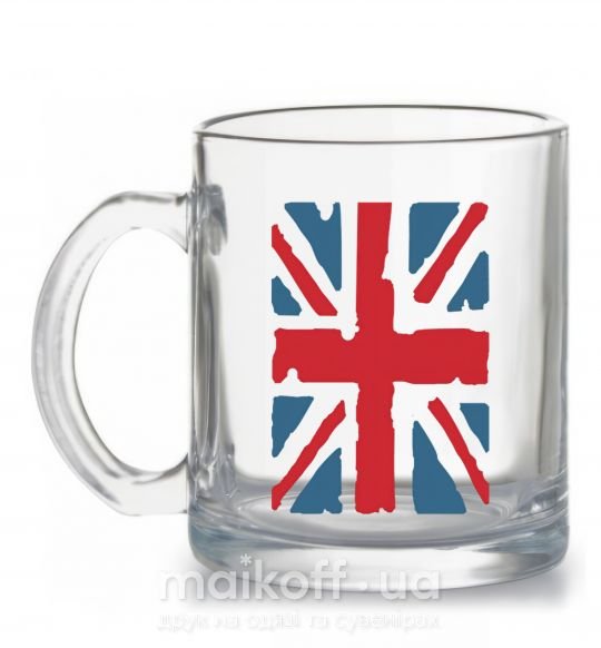 Чашка скляна ФЛАГ GREAT BRITAIN Прозорий фото