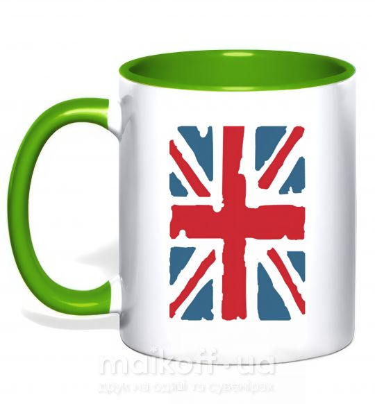 Чашка с цветной ручкой ФЛАГ GREAT BRITAIN Зеленый фото