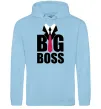 Мужская толстовка (худи) Напис BIG BOSS Голубой фото