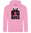 Жіноча толстовка (худі) Напис BIG BOSS Рожевий фото