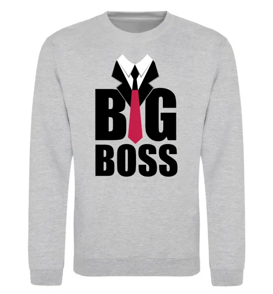 Світшот Напис BIG BOSS Сірий меланж фото