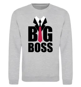 Свитшот Напис BIG BOSS Серый меланж фото