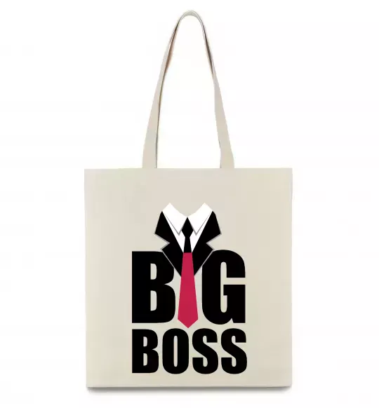 Эко-сумка Напис BIG BOSS Бежевый фото