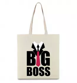 Эко-сумка Best boss ever Бежевый фото