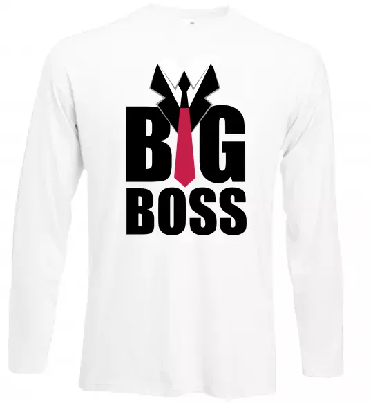 Лонгслив Напис BIG BOSS Белый фото