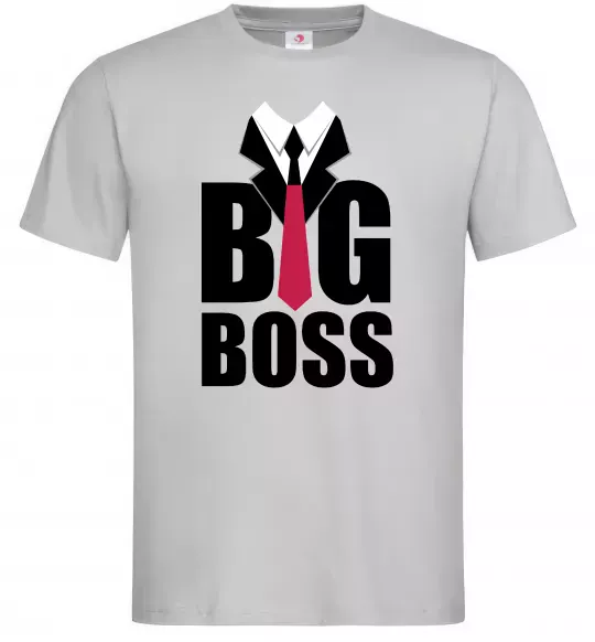 Мужская футболка Напис BIG BOSS Серый фото